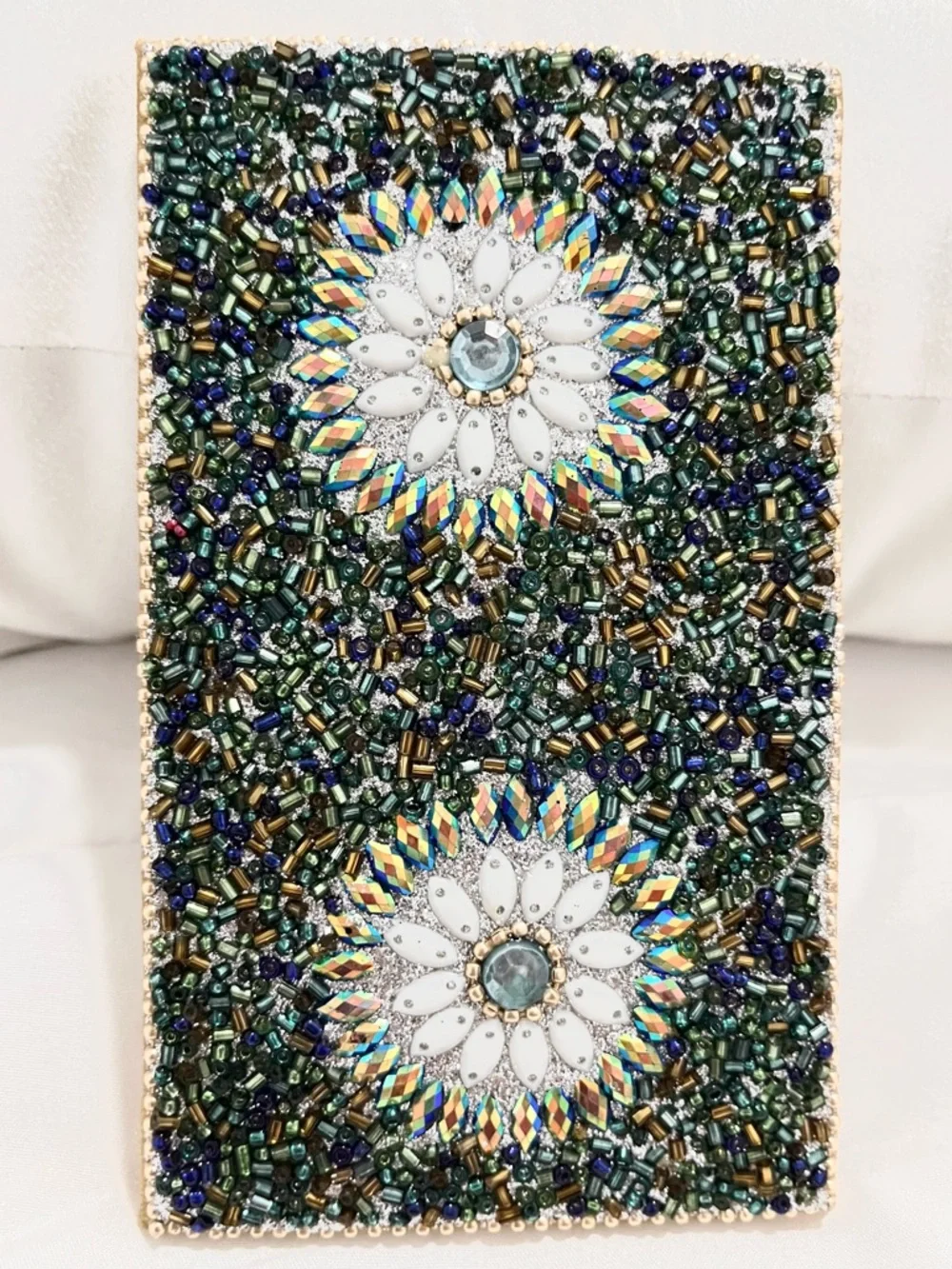 Floral Multi Colored Jeweled Blank Notebook 96 Pages 5.5”x 3.5” NWT